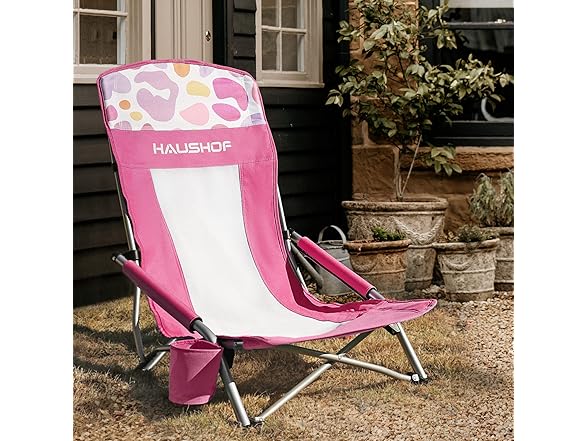 HAUSHOF 2-Pack High Back Beach Chairs
