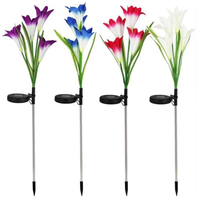 4-Pack Solar Powered Garden Flowers with Lights - Gallery 6