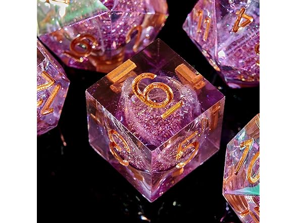 FugaCity DND Dice Set, Sand Flow-Purple