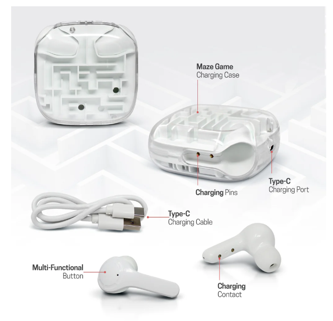 Tech Theory Labyrinth Earbuds w/ 3D Maze Case - Gallery 7