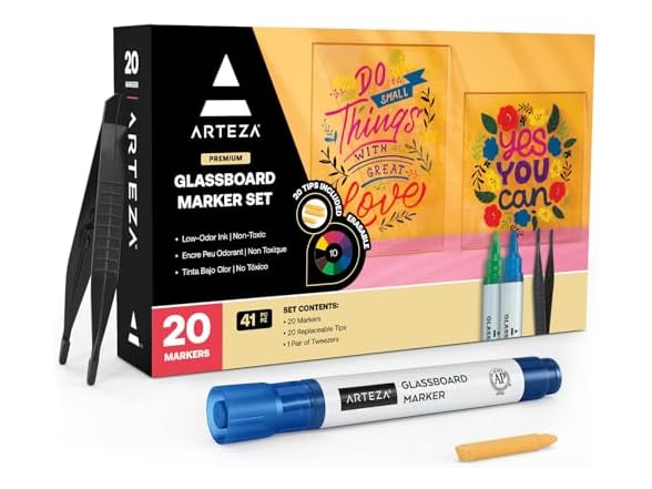 ARTEZA Glass Board Markers, 20 Pack