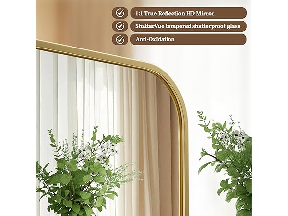 BEAUTYPEAK Wall Mounted Bathroom Mirror
