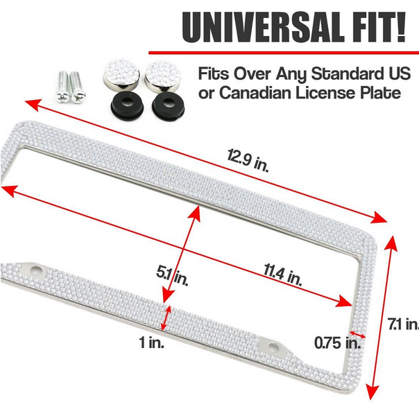 Zone Tech GA0057 Rhinestone License Plate Frames - Gallery 10