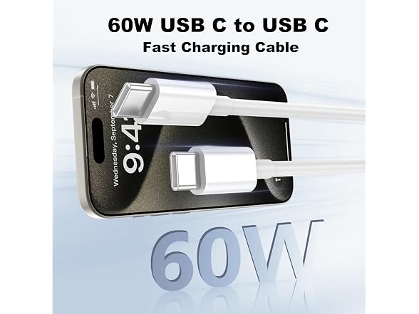 LDHTY USB-C to USB-C Cable 60W 2-Pack - Gallery 2