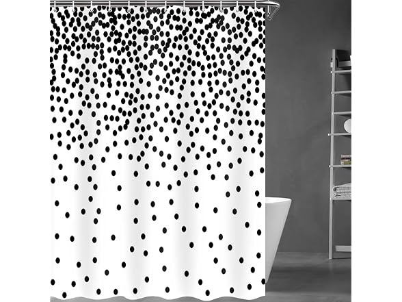 Funny Black and White Shower Curt, Simple