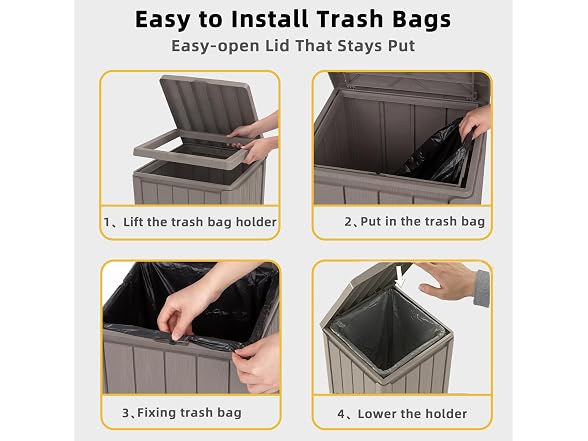 EFU 55 Gallon Outdoor Trash Can with Lid