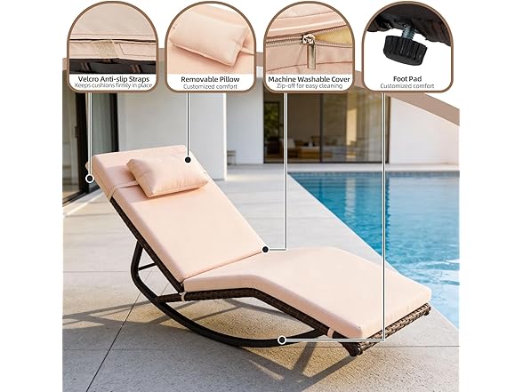 zzwhom Outdoor Lounge Chair Set of 3