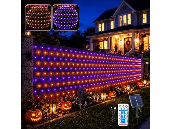 Forlivese Solar Halloween Net Lights