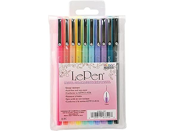 Marvy Uchida LePen Pastel Colors 10 pieces