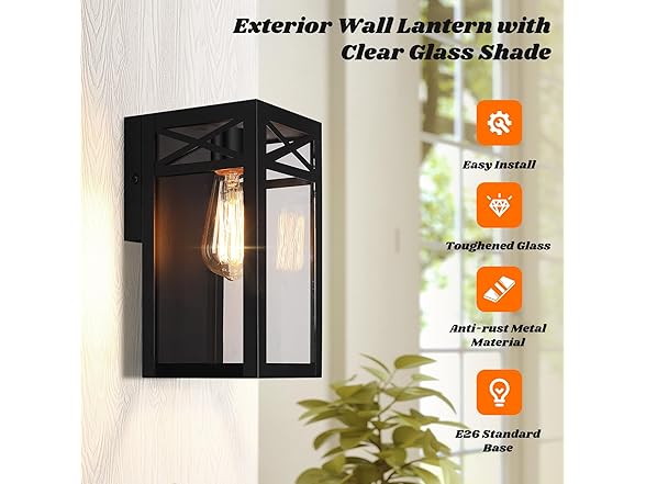 VerRon 2Pk 9.6" Outdoor Wall Light Fixture