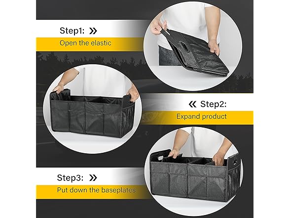 YSSOA 2 Compartments Car Trunk Organizer