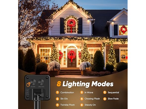 Brightever Solar String Lights for Outside, 46FT 120LED