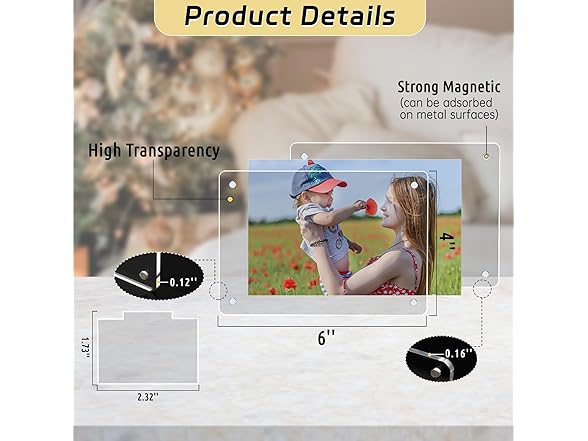 Acrylic magnetic picture frame