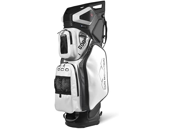 Sun Mountain Mens 2022 Boom Bag 5-Way Divided Golf Cart Bag - Black White