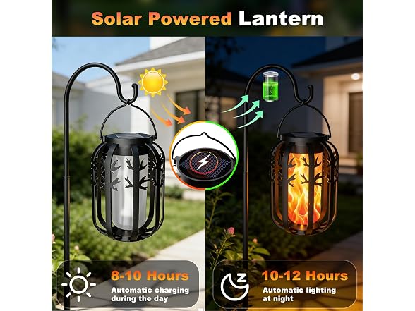 KagoLing Solar Flame Lantern 4Pk