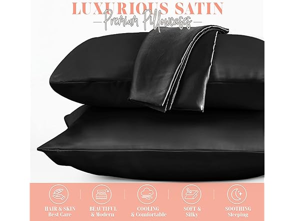 Elegant Comfort 2Pc Satin Pillowcase Set