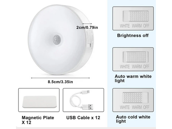 Hakol 6 Pack Rechargeable Motion Sensor Light Fixture