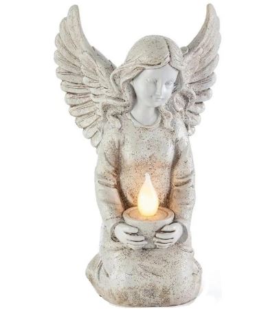Santa's Workshop Inc. 8.7" Solar Kneeling Angel - Gallery 2