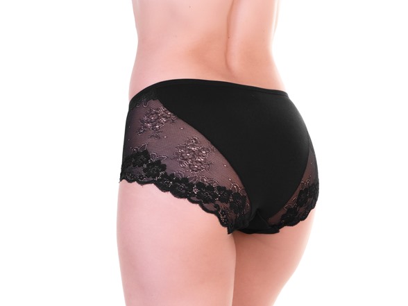 Mid-Rise Brief Panties with Lace Accent