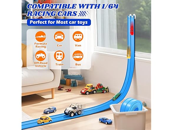 lemostaar Flexible Race Track Toys for Kids
