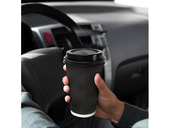 (100 Pack) 16 oz Coffee Cups with Lids
