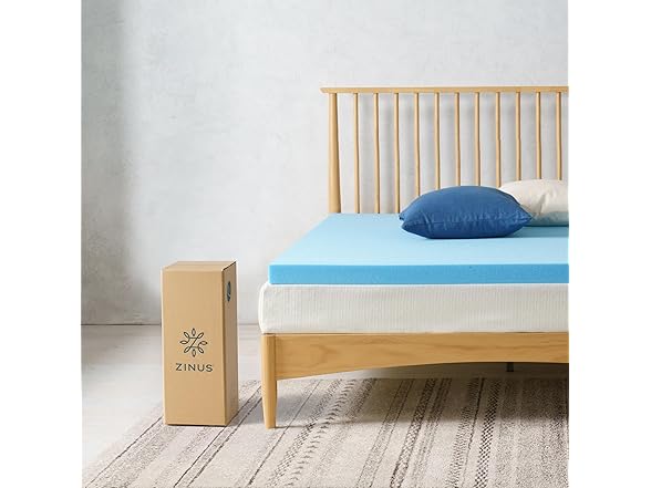 ZINUS 2" Green Tea Cooling Gel Memory Foam Mattress Topper