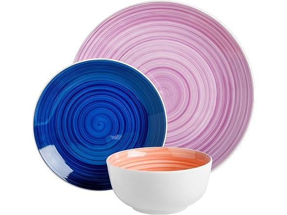 12Pc Or 24Pc Color Vibes Dinnerware Set