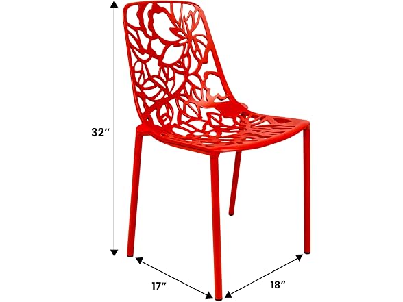 LeisureMod Devon Patio Dining Chair, Set of 4