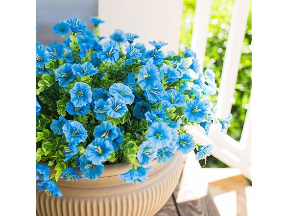 HyeFlora Blue Artificial Flowers 12 Bundles