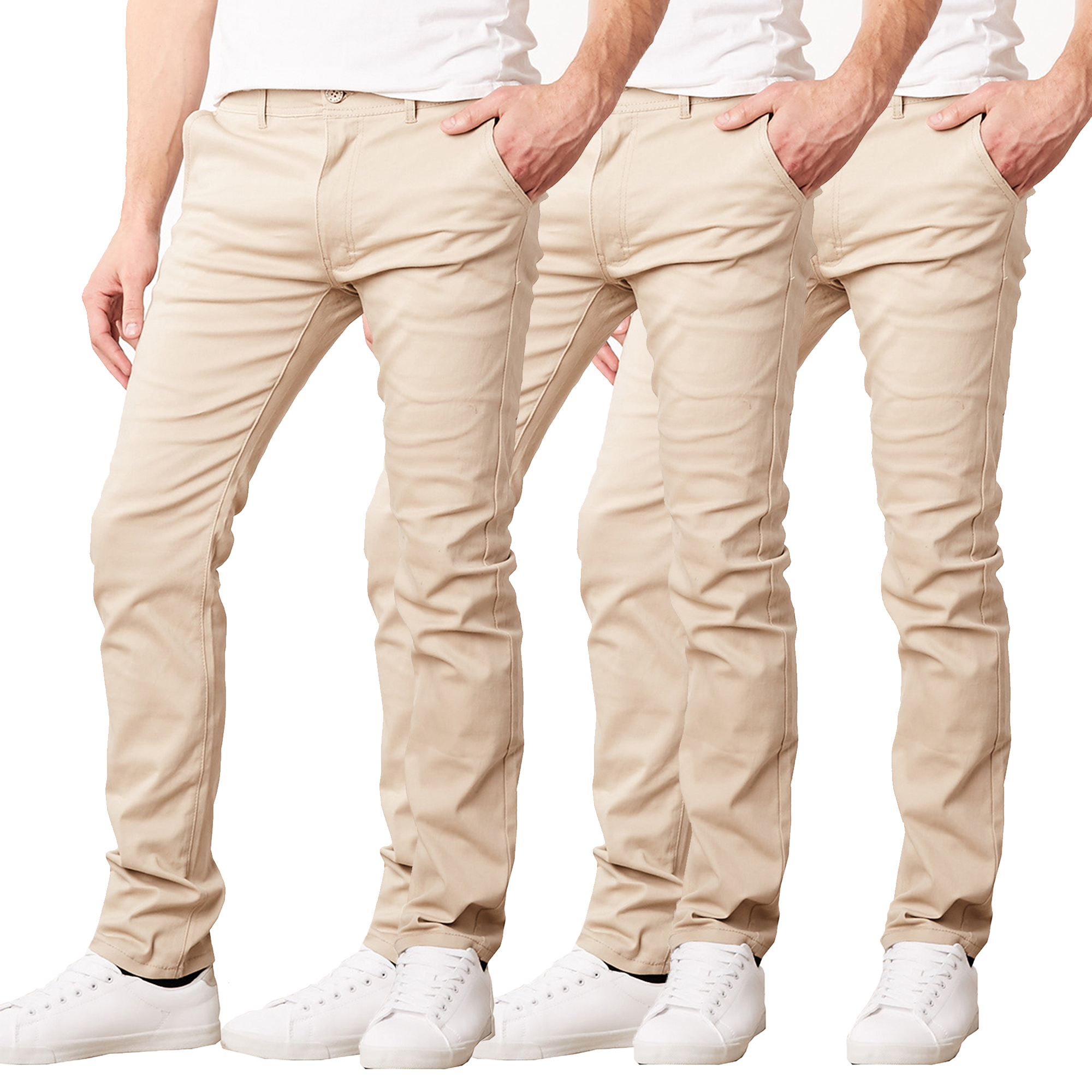 3Pk Mens Stretch Classic Chino Pants (30-42) - Gallery 11