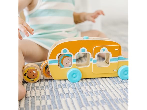 Melissa & Doug GO Tots Wooden Roll & Ride Bus