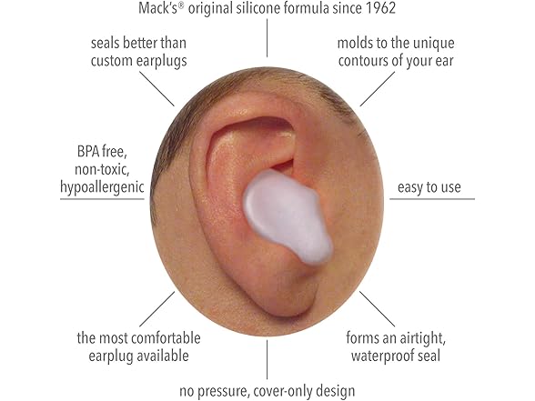 Mack's Pillow Soft Earplugs White 6 Pair