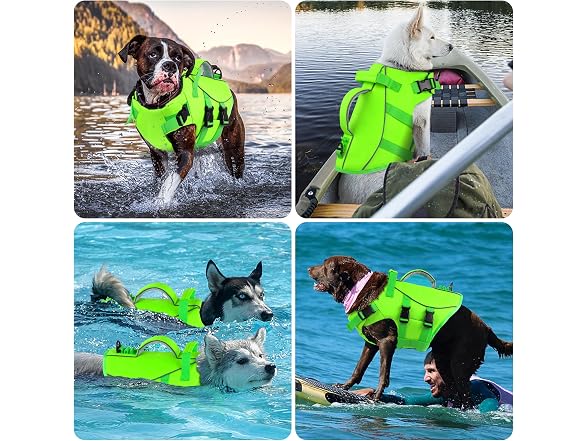 Dogcheer Dog Life Jacket with Double Rescue