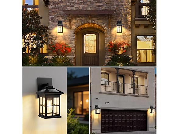 BesLowe 2-Pack Solar Outdoor Wall Lights - Gallery 7