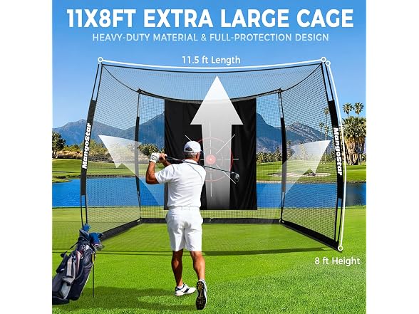 MangoStar 11x8ft Golf Hitting Net - Gallery 3
