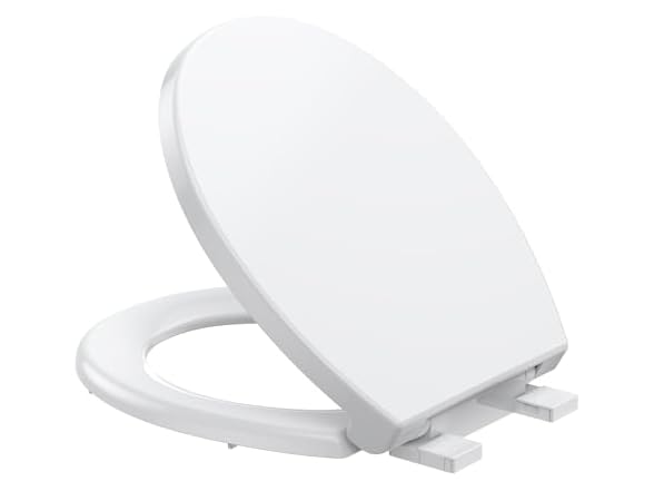 homfan Toilet Seat Cover, Round Toilet Seat w Quick-Release