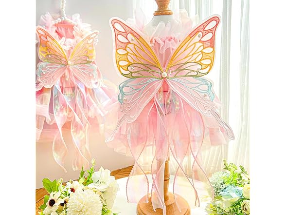 BAMY Butterfly Wings Dog Dress,Summer Cat Sk