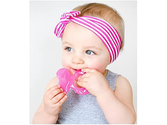 Nuby Silicone Teethe-EEZ Teether, Pink