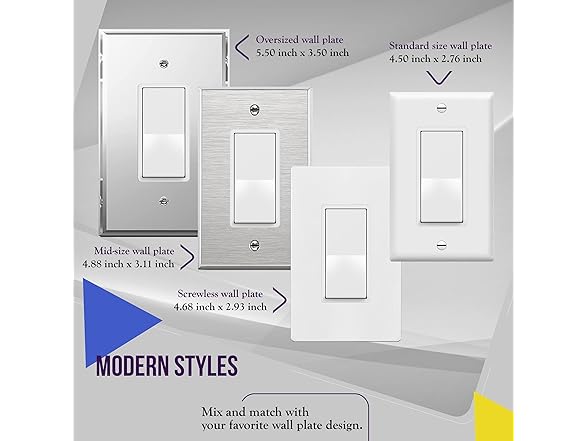 ENERLITES 10 Pack 3-Way Decorator Paddle Rocker, White