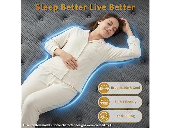 Mutesleep 12 Inch Queen Hybrid Mattress, Medium Firm