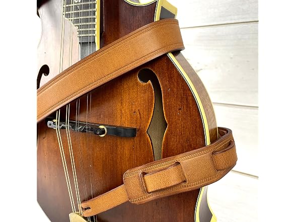 Walker And Williams 100% Grain Leather Mandolin Strap
