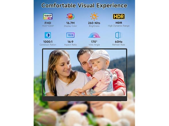 CZGG 15.6in 1080P FHD Portable Monitor
