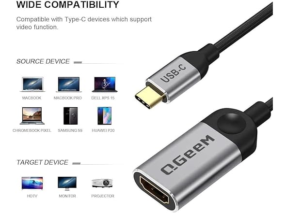 QGeeM USB C to HDMI Adapter - Gray