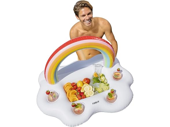 FUNBOY Giant Inflatable Rainbow Cloud Float