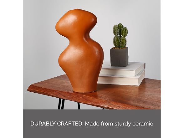 Elements Textured Wave Terracotta Ceramic Vase