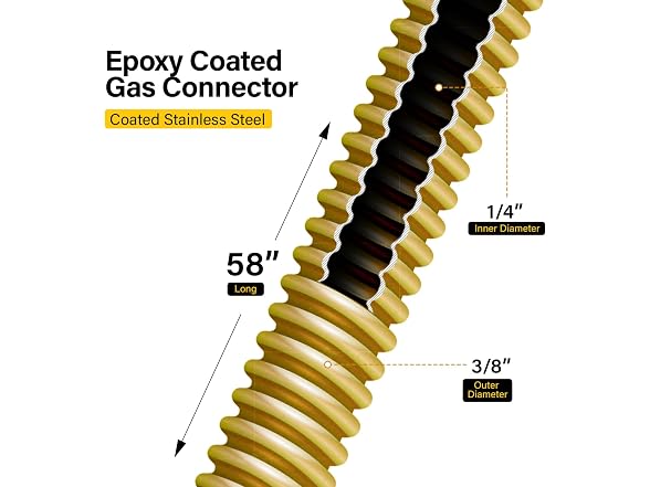 Flextron FTGC-YC14-60 58" Flexible Epoxy Gas Line Connector
