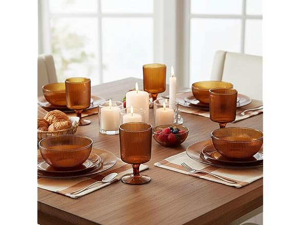 Fun Express 8 oz. Vintage Modern Amber Plastic Highball Glasses