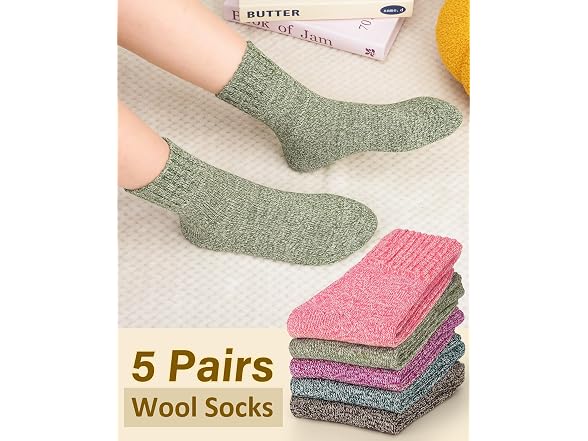 Loritta Women (L) Wool Socks Winter Crew Boot
