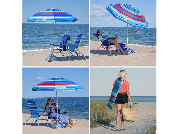 Rio Brands 6.5' Tilt Portable Beach Umbrella