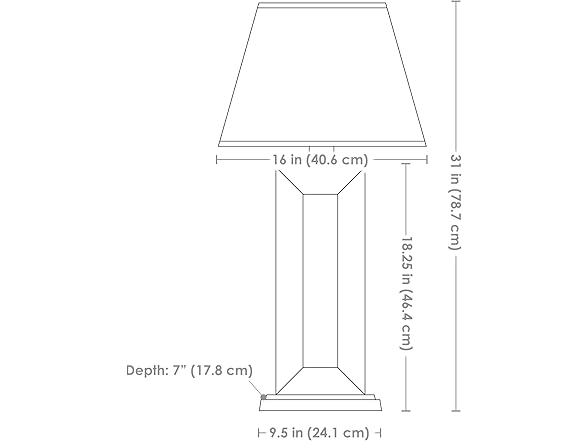 Open Rectangle Slate Table Lamp